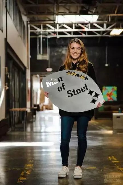 Pittsburgh Men of Steel Football Steel Wall Art Piece Steel Wall Art - YinzerShop