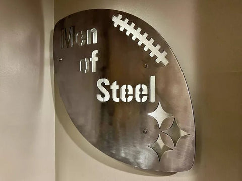 Pittsburgh Men of Steel Football Steel Wall Art Piece Steel Wall Art - YinzerShop