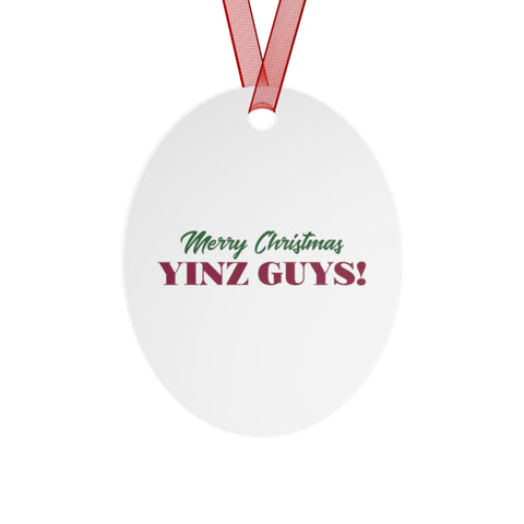 Pittsburgh Merry Christmas Yinz Guys Metal Ornaments Home Decor - YinzerShop