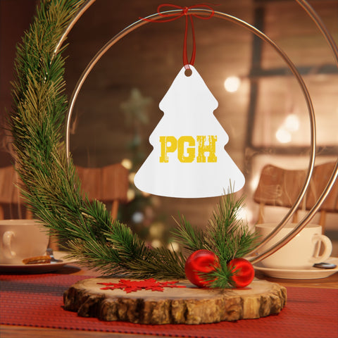 Pittsburgh Merry Christmas Yinz Guys Metal Ornaments Home Decor - YinzerShop