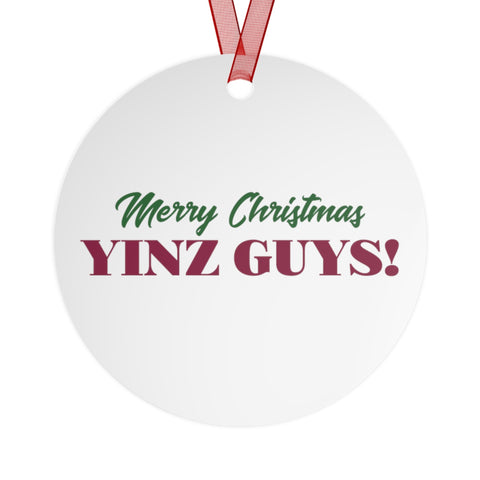 Pittsburgh Merry Christmas Yinz Guys Metal Ornaments Home Decor - YinzerShop