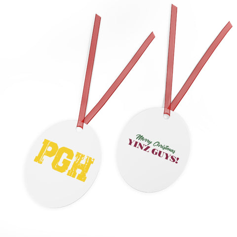 Pittsburgh Merry Christmas Yinz Guys Metal Ornaments Home Decor - YinzerShop