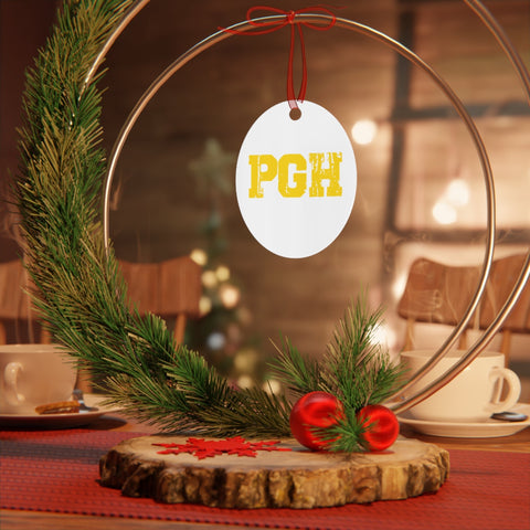 Pittsburgh Merry Christmas Yinz Guys Metal Ornaments Home Decor - YinzerShop
