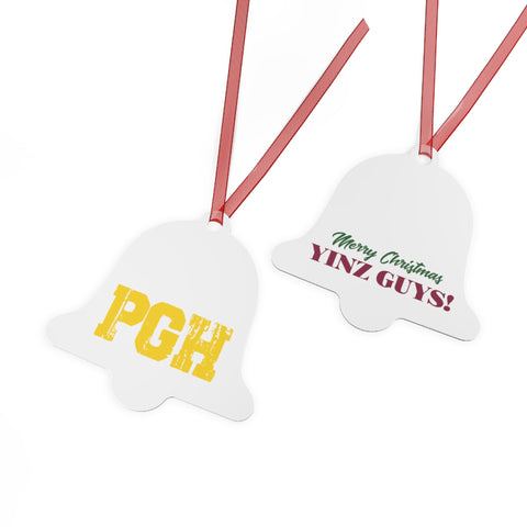 Pittsburgh Merry Christmas Yinz Guys Metal Ornaments Home Decor - YinzerShop