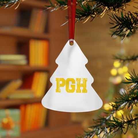 Pittsburgh Merry Christmas Yinz Guys Metal Ornaments Home Decor - YinzerShop
