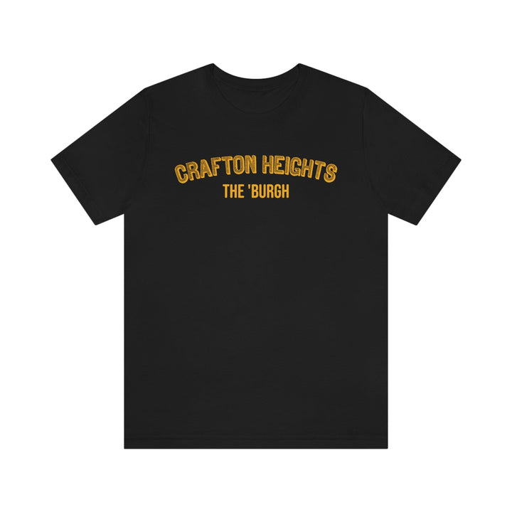 Pittsburgh Neighborhood - Crafton Heights - short-sleeved tee shirt T-Shirt Printify Black S 