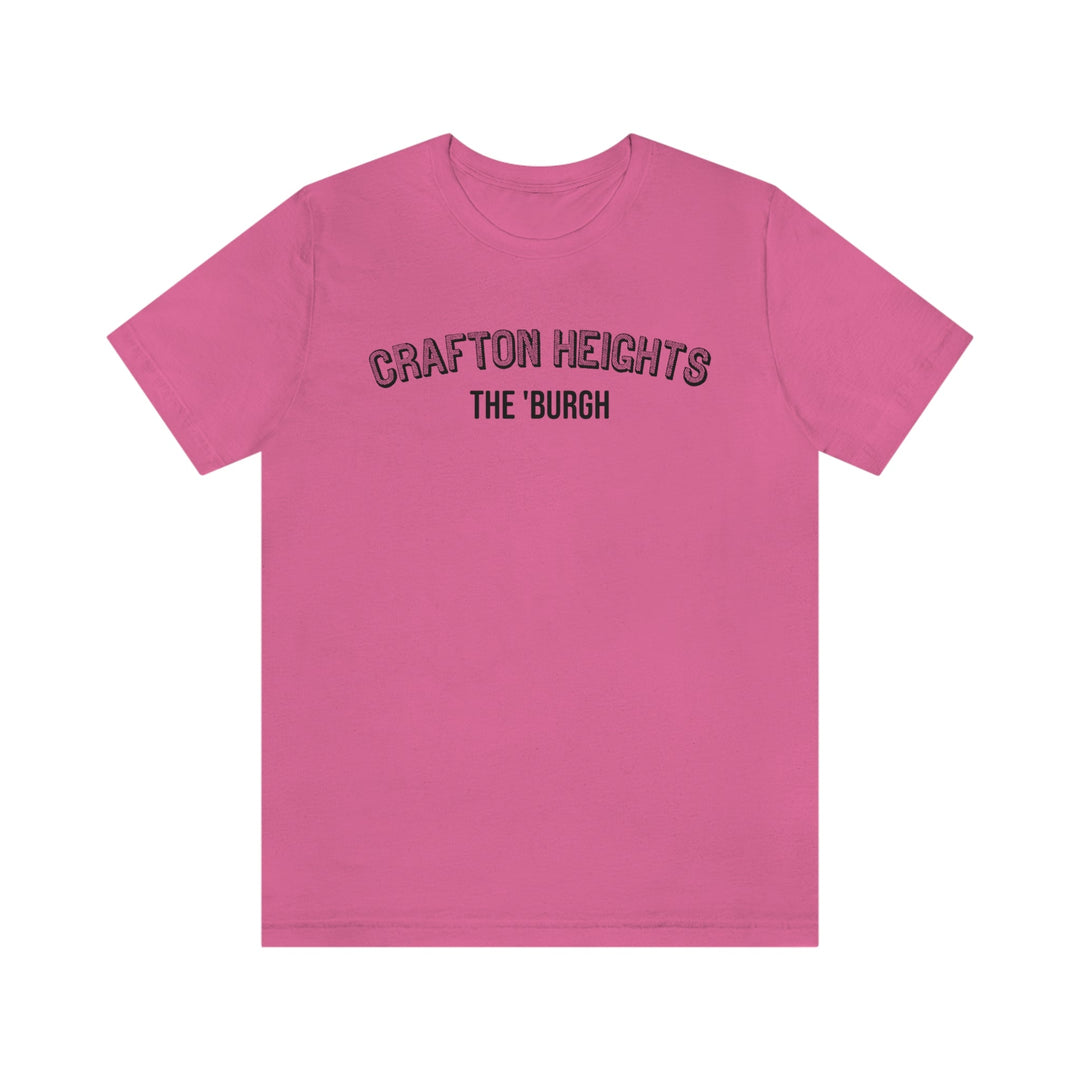 Pittsburgh Neighborhood - Crafton Heights - short-sleeved tee shirt T-Shirt Printify Charity Pink S 