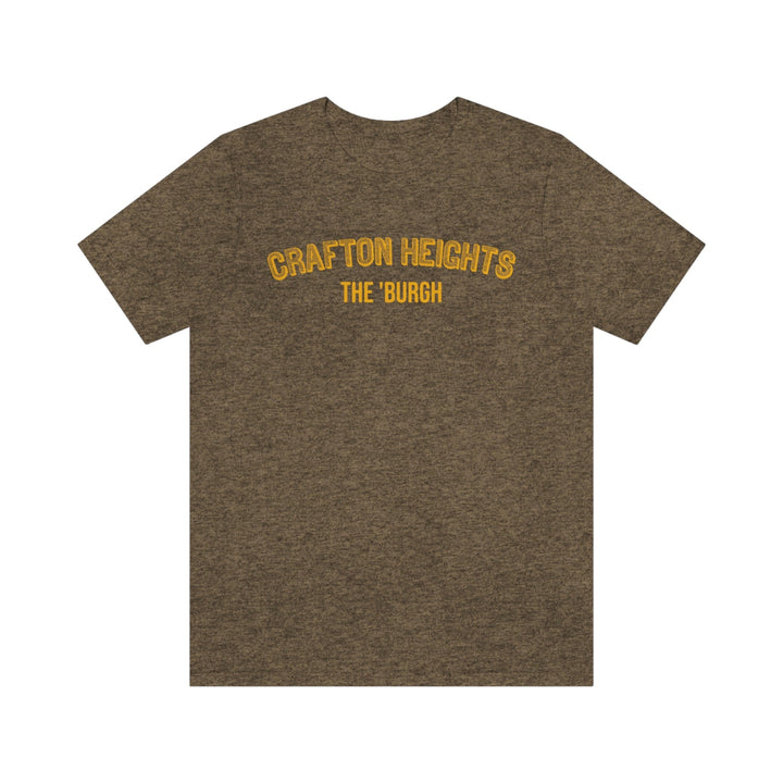 Pittsburgh Neighborhood - Crafton Heights - short-sleeved tee shirt T-Shirt Printify Heather Olive S 