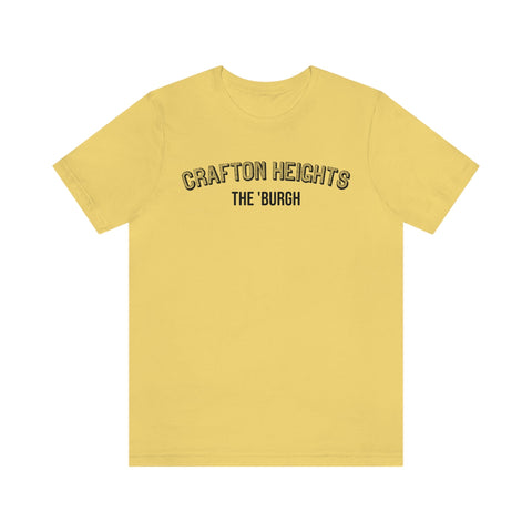 Pittsburgh Neighborhood - Crafton Heights - short-sleeved tee shirt T-Shirt Printify Yellow S 