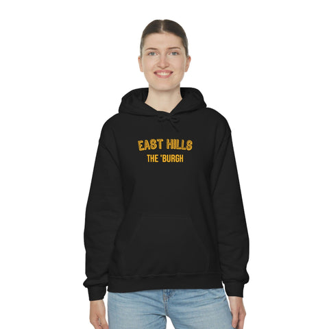 Pittsburgh Neighborhood - East Hills - The 'Burgh Neighborhood Series -Hooded Sweatshirt Hoodie Printify   