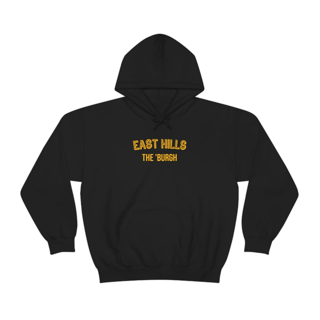 Pittsburgh Neighborhood - East Hills - The 'Burgh Neighborhood Series -Hooded Sweatshirt Hoodie Printify Black S 