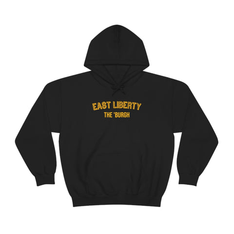 Pittsburgh Neighborhood - East Liberty - The 'Burgh Neighborhood Series -Hooded Sweatshirt Hoodie Printify Black S 