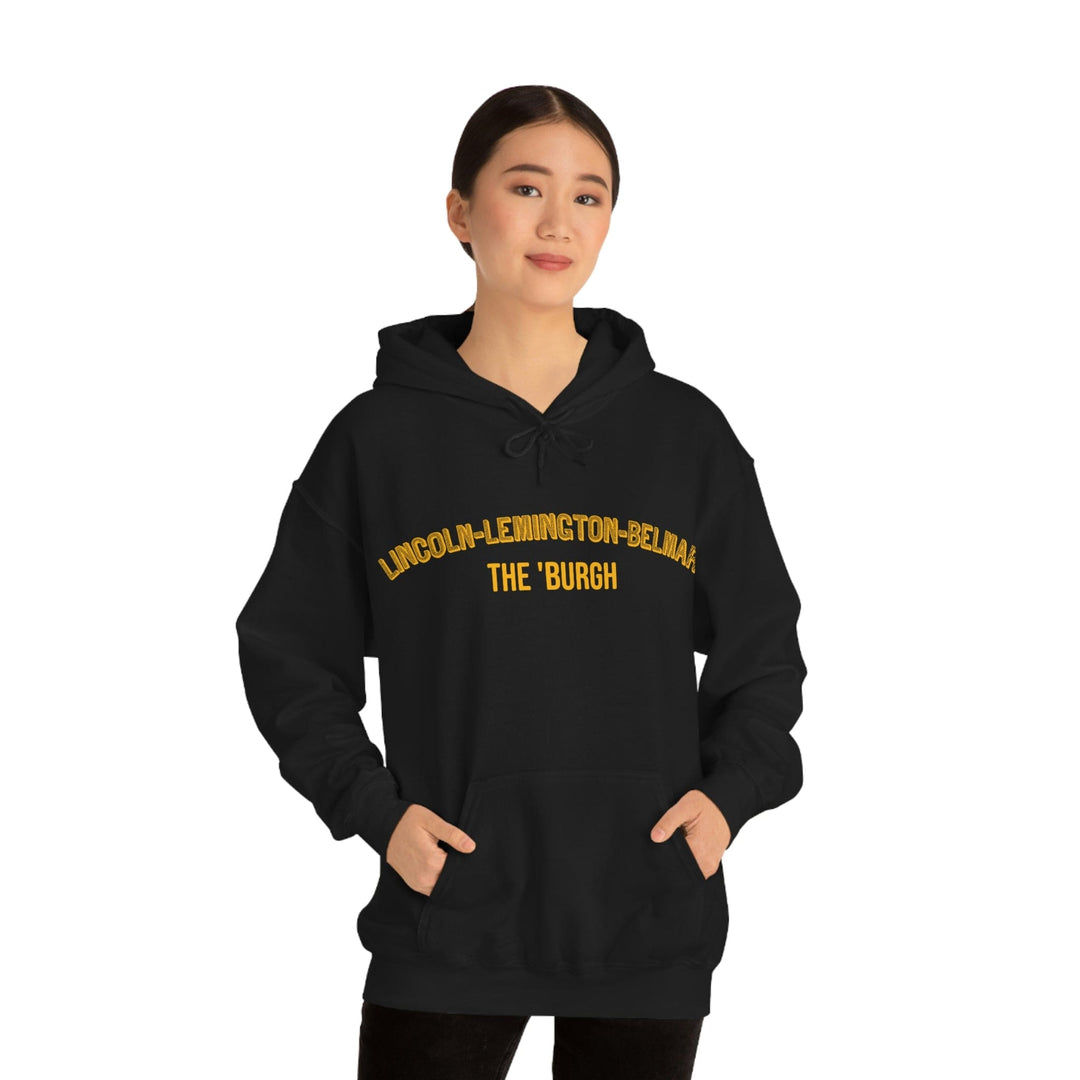 Pittsburgh Neighborhood - Lincoln-Lemington-Belmar - The 'Burgh Neighborhood Series -Hooded Sweatshirt Hoodie Printify   