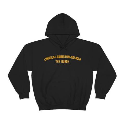 Pittsburgh Neighborhood - Lincoln-Lemington-Belmar - The 'Burgh Neighborhood Series -Hooded Sweatshirt Hoodie Printify Black S 
