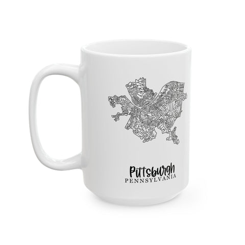 Pittsburgh Neighborhood Map - Coffee Mugs (11oz, 15oz) Mug - YinzerShop