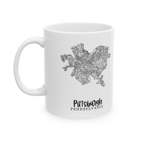 Pittsburgh Neighborhood Map - Coffee Mugs (11oz, 15oz) Mug - YinzerShop