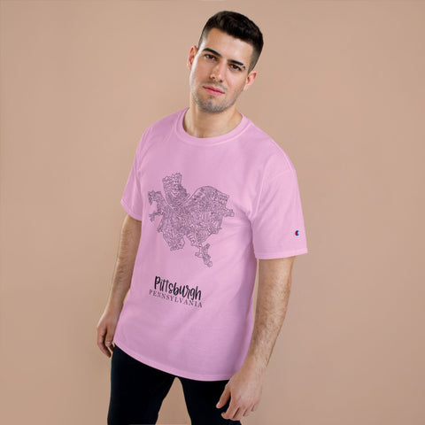 Pittsburgh Neighborhood Map T-Shirt T-Shirt - YinzerShop