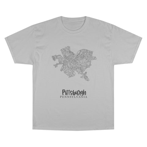 Pittsburgh Neighborhood Map T-Shirt T-Shirt - YinzerShop