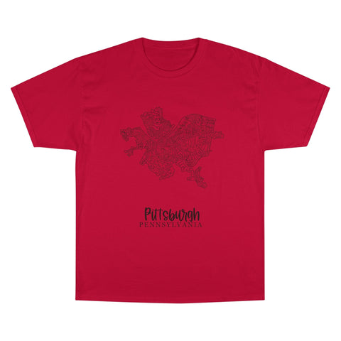 Pittsburgh Neighborhood Map T-Shirt T-Shirt - YinzerShop