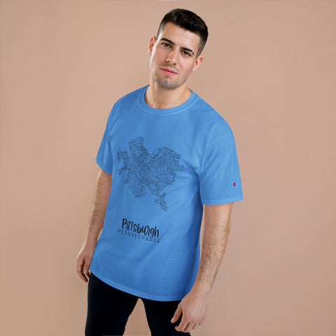Pittsburgh Neighborhood Map T-Shirt T-Shirt - YinzerShop