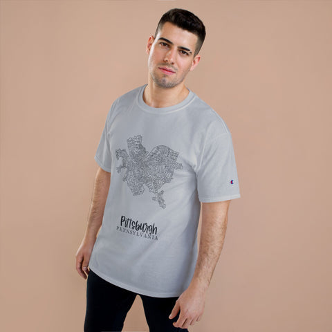 Pittsburgh Neighborhood Map T-Shirt T-Shirt - YinzerShop