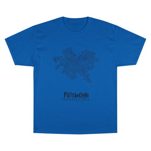 Pittsburgh Neighborhood Map T-Shirt T-Shirt - YinzerShop