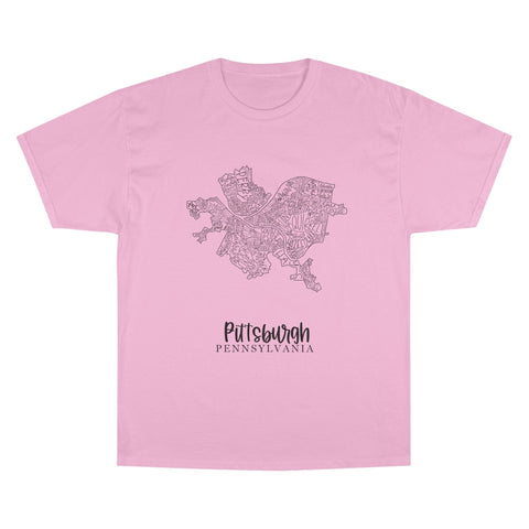 Pittsburgh Neighborhood Map T-Shirt T-Shirt - YinzerShop