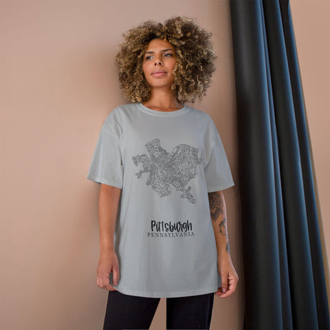 Pittsburgh Neighborhood Map T-Shirt T-Shirt - YinzerShop