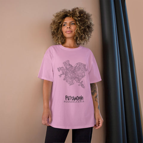 Pittsburgh Neighborhood Map T-Shirt T-Shirt - YinzerShop
