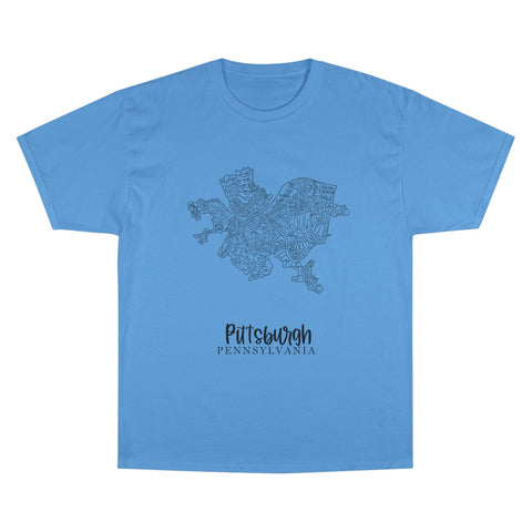Pittsburgh Neighborhood Map T-Shirt T-Shirt - YinzerShop