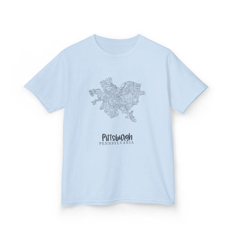 Pittsburgh Neighborhood Map - Tee Shirt Kids Graphic T-Shirt Kids Apparel - YinzerShop