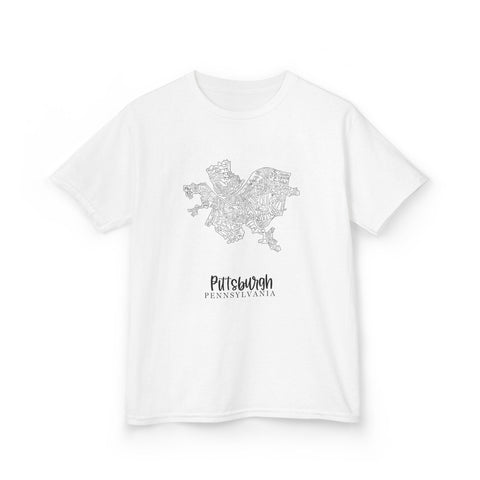 Pittsburgh Neighborhood Map - Tee Shirt Kids Graphic T-Shirt Kids Apparel - YinzerShop