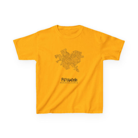 Pittsburgh Neighborhood Map - Tee Shirt Kids Graphic T-Shirt Kids Apparel - YinzerShop