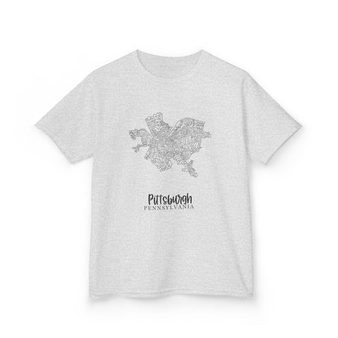 Pittsburgh Neighborhood Map - Tee Shirt Kids Graphic T-Shirt Kids Apparel - YinzerShop