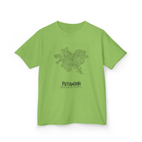 Pittsburgh Neighborhood Map - Tee Shirt Kids Graphic T-Shirt Kids Apparel - YinzerShop