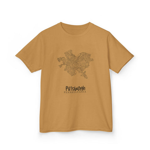 Pittsburgh Neighborhood Map - Tee Shirt Kids Graphic T-Shirt Kids Apparel - YinzerShop