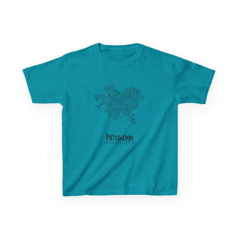 Pittsburgh Neighborhood Map - Tee Shirt Kids Graphic T-Shirt Kids Apparel - YinzerShop