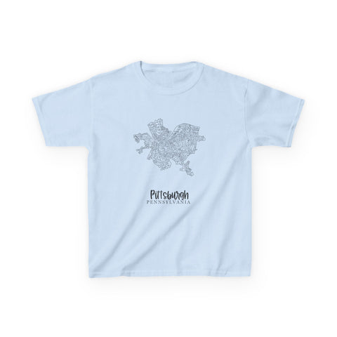 Pittsburgh Neighborhood Map - Tee Shirt Kids Graphic T-Shirt Kids Apparel - YinzerShop