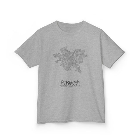 Pittsburgh Neighborhood Map - Tee Shirt Kids Graphic T-Shirt Kids Apparel - YinzerShop