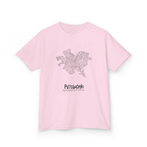 Pittsburgh Neighborhood Map - Tee Shirt Kids Graphic T-Shirt Kids Apparel - YinzerShop