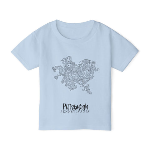 Pittsburgh Neighborhood Map Toddler T-Shirt Kids Apparel - YinzerShop