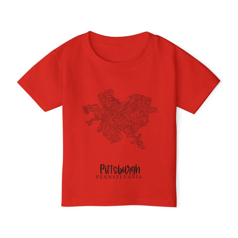 Pittsburgh Neighborhood Map Toddler T-Shirt Kids Apparel - YinzerShop