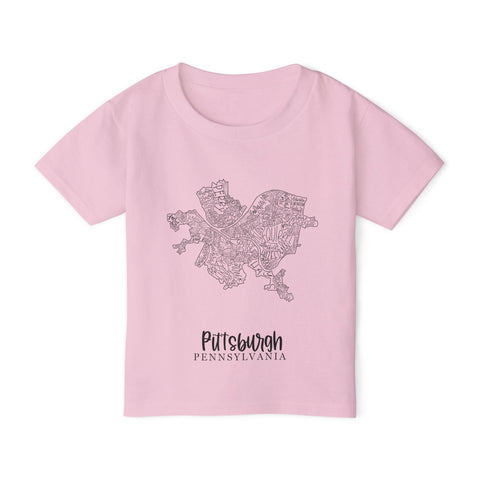 Pittsburgh Neighborhood Map Toddler T-Shirt Kids Apparel - YinzerShop