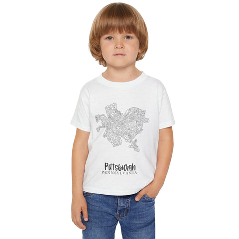 Pittsburgh Neighborhood Map Toddler T-Shirt Kids Apparel - YinzerShop