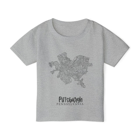 Pittsburgh Neighborhood Map Toddler T-Shirt Kids Apparel - YinzerShop