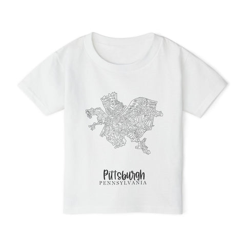 Pittsburgh Neighborhood Map Toddler T-Shirt Kids Apparel - YinzerShop