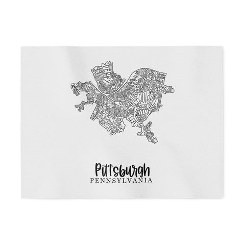 Pittsburgh Neighborhood Map - TT Style - Sweatshirt Blanket Home Decor - YinzerShop