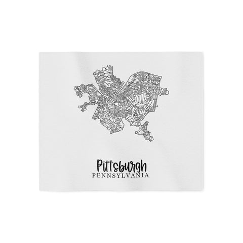 Pittsburgh Neighborhood Map - TT Style - Sweatshirt Blanket Home Decor - YinzerShop