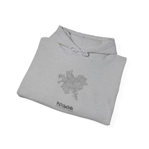 Pittsburgh Neighborhood Map Unisex Heavy Blend™ Hooded Sweatshirt Hoodie - YinzerShop