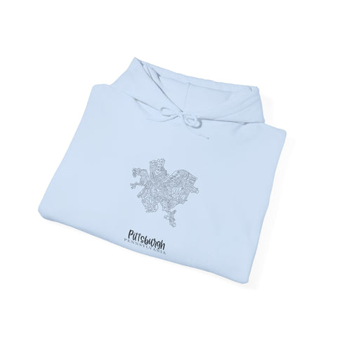 Pittsburgh Neighborhood Map Unisex Heavy Blend™ Hooded Sweatshirt Hoodie - YinzerShop